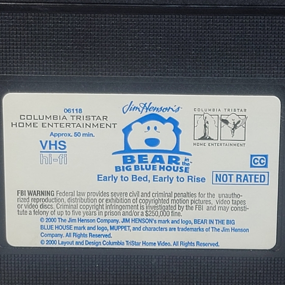 Bear in the Big Blue House - Early to Bed, Early to Rise [VHS] RARE Jim Henson - Picture 8 of 8